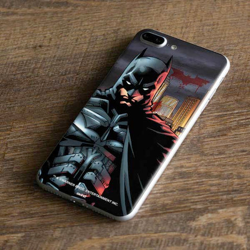 DC Comics Batman The Dark Knight Comic Art in Gotham City iPhone 8 Plus Skin